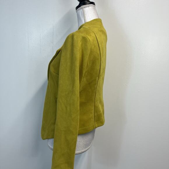 Joseph Ribkoff Jacket Blazer size 6 Lime Green Micro Suede Stretch Career Suit - Picture 7 of 9
